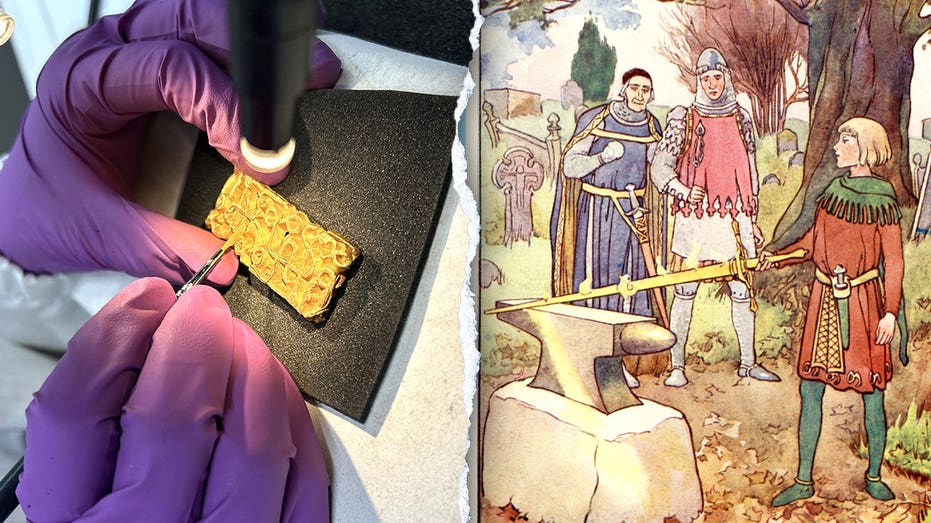 Real-life Excalibur? Man on a hike uncovers gold sword relic hidden under tree Education Melbourne